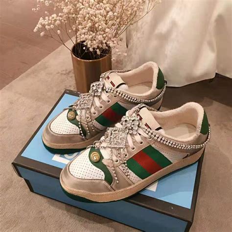 Gucci Women's Screener sneaker with crystals